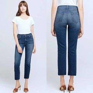 L'Agence Sada High Rise Crop Slim Faded Raw Hem Jeans Laredo Size: 24 NWT